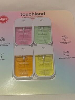 Touchland Hydrating Hand Sanitizer Mist - Pink, Green, Orange, Yellow (4-Pack)